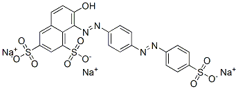 trisodium 7-hydroxy-8-[[4-[(4-sulphonatophenyl)azo]phenyl]azo]naphthalene-1,3-disulphonate Structure