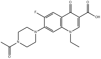 7-(4-ACETYLPIPERAZIN-1-YL)-1-ETHYL-6-FLUORO-4-OXO-1,4-DIHYDROQUINOLINE-3-CARBOXYLIC ACID 化学構造式