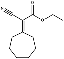 シアノ(シクロヘプチリデン)酢酸エチル 化学構造式