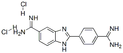 1H-Benzimidazole-5-carboximidamide, 2-(4-(aminoiminomethyl)phenyl)-, d ihydrochloride Structure