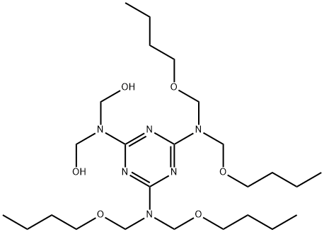 [4,6-Bis[bis(butoxymethyl)amino]-s-triazin-2-ylimino]dimethanol Structure
