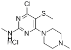 2-Methylamino-4-N-methylpiperazino-5-methylthio-6-chloropyrimidine hyd rochloride Struktur
