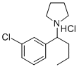 1-(1-(m-Chlorophenyl)butyl)pyrrolidine hydrochloride 结构式
