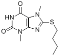 8-(Butylthio)-3,7-dimethyl-1H-purine-2,6(3H,7H)-dione 结构式