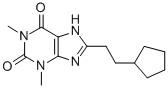 8-(2-Cyclopentylethyl)theophyline 结构式