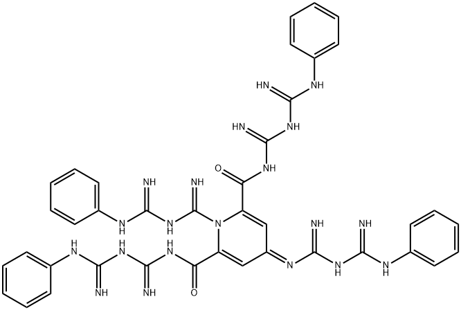 1,4-Dihydro-4-[[imino[[imino(phenylamino)methyl]amino]methyl]imino]-N,N',1-tris[imino[[imino(phenylamino)methyl]amino]methyl]-2,6-pyridinedicarboxamide 结构式