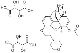 3-Morpholylaethyl-dihydro-morphinon-6-enolacetat (bis-hydrogentartrat)  [German] 结构式