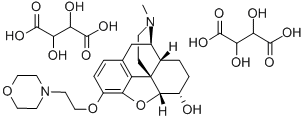 3-Morpholylaethyl-dihydro-morphin (bis-hydrogentartrat) [German] 化学構造式