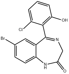 7-bromo-5-(2-chloro-6-hydroxyphenyl)-1,3-dihydro-2H-1,4-benzodiazepin-2-one 结构式