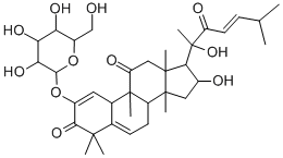 19-Nor-9-beta,10-alpha-lanosta-1,5,23-triene-3,11,22-trione, 16-alpha, 20-dihydroxy-2-(beta-D-glucopyranosyloxy)-9-methyl- 结构式