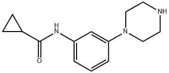 Cyclopropanecarboxamide, N-[3-(1-piperazinyl)phenyl]- (9CI) 化学構造式