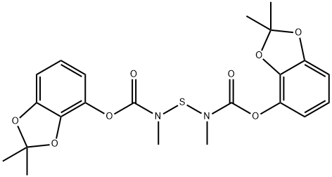 (2,2-dimethylbenzo[1,3]dioxol-4-yl) N-[(2,2-dimethylbenzo[1,3]dioxol-4 -yl)oxycarbonyl-methyl-amino]sulfanyl-N-methyl-carbamate,74091-47-7,结构式