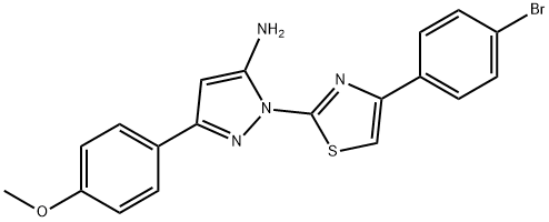 1-(4-(4-Bromophenyl)-2-thiazolyl)-3-(4-methoxyphenyl)-1H-pyrazol-5-ami ne 结构式