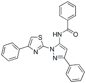 N-[5-phenyl-2-(4-phenyl-1,3-thiazol-2-yl)pyrazol-3-yl]benzamide 结构式