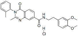 N-[2-(3,4-dimethoxyphenyl)ethyl]-2-methyl-3-(2-methylphenyl)-4-oxo-qui nazoline-7-carboxamide hydrochloride Structure