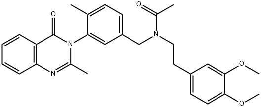 N-[2-(3,4-dimethoxyphenyl)ethyl]-N-[[4-methyl-3-(2-methyl-4-oxo-quinaz olin-3-yl)phenyl]methyl]acetamide,74101-74-9,结构式