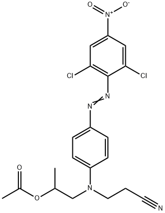 2-[(2-cyanoethyl)[4-[(2,6-dichloro-4-nitrophenyl)azo]phenyl]amino]-1-methylethyl acetate Struktur