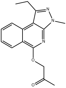 2-Propanone, 1-((1-ethyl-3-methyl-3H-pyrazolo(3,4-c)isoquinolin-5-yl)o xy)- 化学構造式