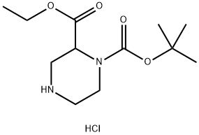 ETHYL 1-BOC-PIPERAZINE-2-CARBOXYLATE HCL Structure
