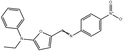 2-Furanamine,  N-ethyl-5-[[(4-nitrophenyl)imino]methyl]-N-phenyl- 结构式