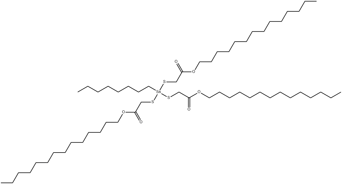 tetradecyl 4-octyl-7-oxo-4-[[2-oxo-2-(tetradecyloxy)ethyl]thio]-8-oxa-3,5-dithia-4-stannadocosanoate 结构式