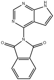 2-(7H-ピロロ[2,3-d]ピリミジン-4-イル)イソインドリン-1,3-ジオン 化学構造式