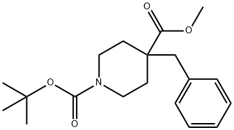 N-BOC-4-BENZYL-4-PIPERIDINECARBOXYLIC METHYL ESTER,741687-06-9,结构式