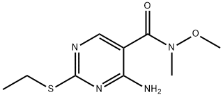 5-PyriMidinecarboxaMide, 4-aMino-2-(ethylthio)-N-Methoxy-N-Methyl- Structure