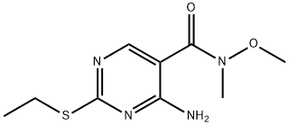 4-氨基-2-(乙硫基)-N-甲氧基-N-甲基嘧啶-5-甲酰胺, 741712-36-7, 结构式