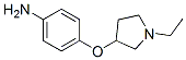 Benzenamine, 4-[(1-ethyl-3-pyrrolidinyl)oxy]- (9CI) 化学構造式