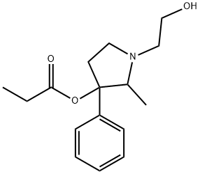 1-(2-ヒドロキシエチル)-2-メチル-3-フェニルピロリジン-3-オール3-プロピオナート 化学構造式