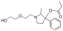 1-[2-(2-ヒドロキシエトキシ)エチル]-2-メチル-3-フェニルピロリジン-3-オール3-プロピオナート 化学構造式