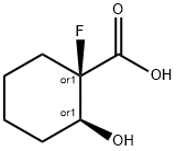 Cyclohexanecarboxylic acid, 1-fluoro-2-hydroxy-, cis- (9CI) Struktur