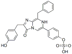 Imidazo[1,2-a]pyrazin-3(7H)-one,  2-[(4-hydroxyphenyl)methyl]-8-(phenylmethyl)-6-[4-(sulfooxy)phenyl]- 结构式