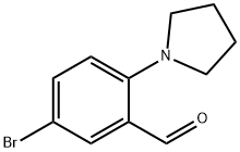 2-ピロリジノ-5-ブロモベンズアルデヒド 化学構造式