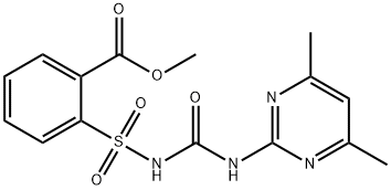 2-[[[[(4,6-ジメチルピリミジン-2-イル)アミノ]カルボニル]アミノ]スルホニル]安息香酸メチル 化学構造式