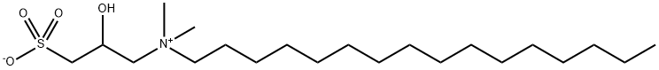 N-(2-ヒドロキシ-3-スルホナトプロピル)-N,N-ジメチル-1-ヘキサデカンアミニウム 化学構造式