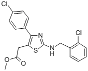 5-Thiazoleacetic acid, 2-(o-chlorobenzylamino)-4-(p-chlorophenyl)-, me thyl ester Structure