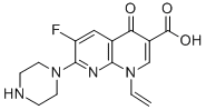 6-Fluoro-1,4-dihydro-4-oxo-7-(1-piperazinyl)-1-vinyl-1,8-naphthyridine -3-carboxylic acid,74274-71-8,结构式