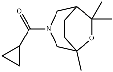 cyclopropyl-(1,9,9-trimethyl-8-oxa-3-azabicyclo[3.2.2]non-3-yl)methano ne Struktur