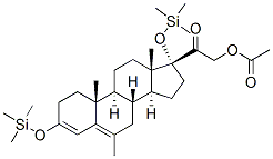 21-アセトキシ-6-メチル-3,17-ビス[(トリメチルシリル)オキシ]プレグナ-3,5-ジエン-20-オン 化学構造式