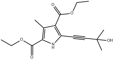 1H-Pyrrole-2,4-dicarboxylicacid,5-(3-hydroxy-3-methyl-1-butynyl)-3-methyl-,diethylester(9CI) 结构式