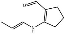 1-Cyclopentene-1-carboxaldehyde, 2-(1-propenylamino)-, (E)- (9CI) Structure