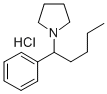 1-(1-Phenylpentyl)pyrrolidine hydrochloride 化学構造式