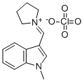 1-(1-Methyl-1H-indol-3-yl)methylenepyrrolidinium perchlorate 结构式