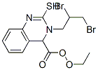 3-(2,3-ジブロモプロピル)-3,4-ジヒドロ-4-ヒドロキシ-2-メルカプトキナゾリン-4-カルボン酸エチル 化学構造式