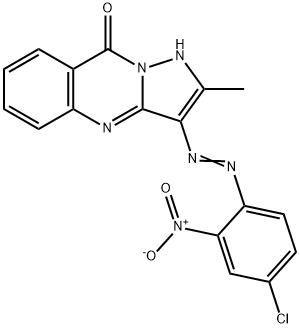 3-[(4-chloro-2-nitrophenyl)azo]-2-methylpyrazolo[5,1-b]quinazolin-9(1H)-one Struktur