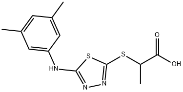 Propanoic acid, 2-[[5-[(3,5-dimethylphenyl)amino]-1,3,4-thiadiazol-2-yl]thio]- Structure