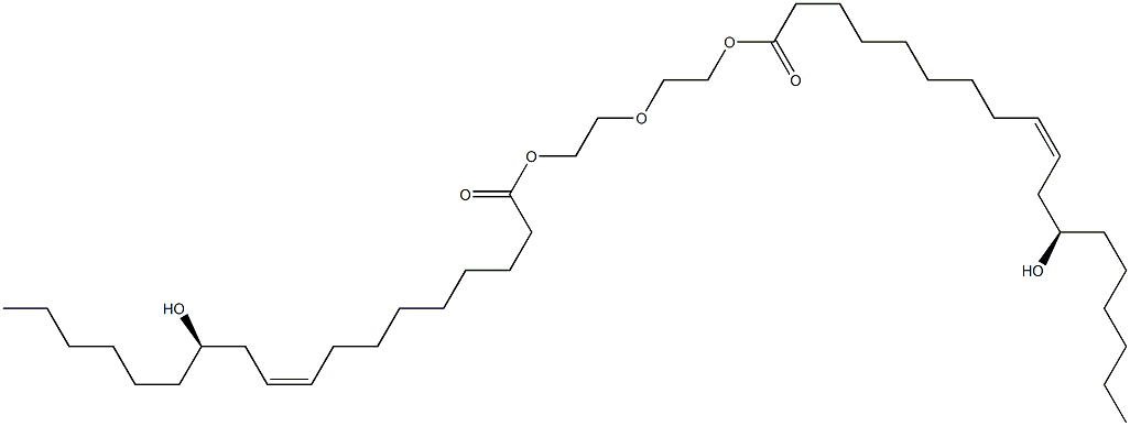 オキシビス(2,1-エタンジイル)ビス[(9Z,12R)-12-ヒドロキシ-9-オクタデセノアート] 化学構造式