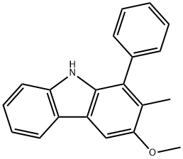 1-フェニル-2-メチル-3-メトキシ-9H-カルバゾール 化学構造式